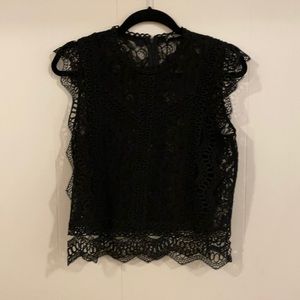 NWT Zara crocheted black top size medium